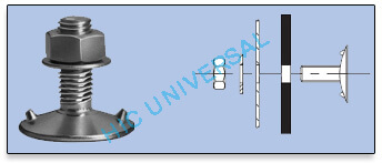 Bolt Solid Plate Belt Fastener